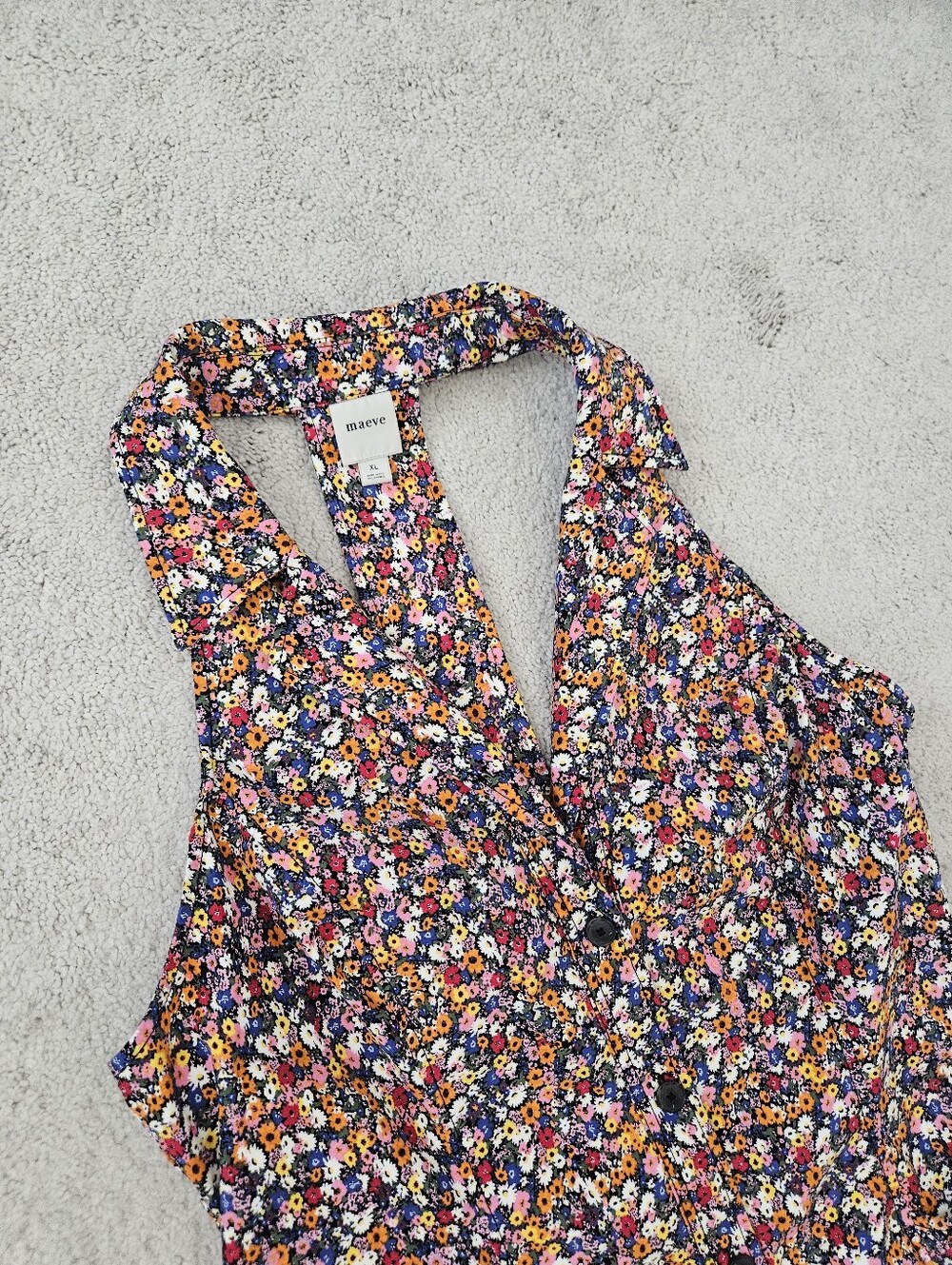 Maeve Anthropologie | Sleeveless T-Back Blazer Mini Dress Multi Floral Women XL - Picture 6 of 9
